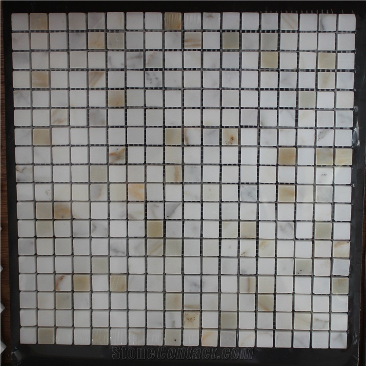 Calacatta Square Mosaic Marble Tile