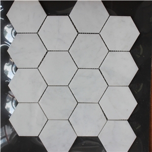 Carrara White Marble Hexagon Mosaic Tile