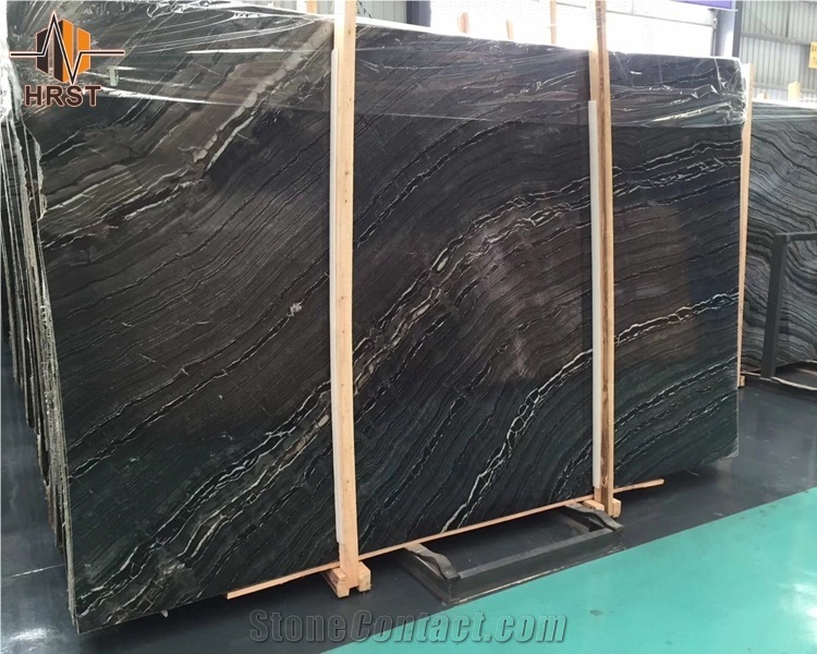 Chinese Black Wooden Grain Zebra Black Marble