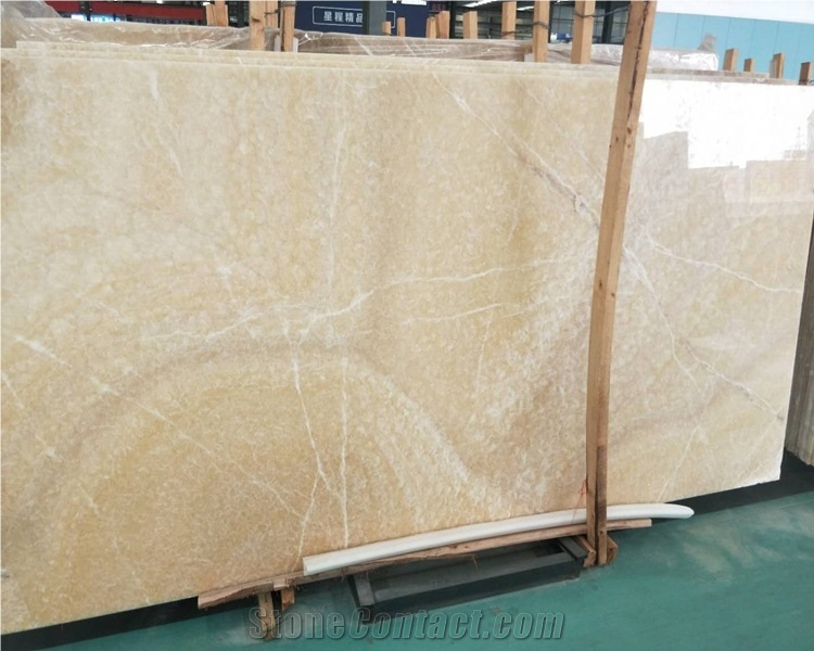 Chinese Natural Resin Yellow Onyx Slab