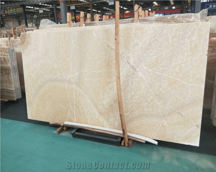 Chinese Natural Resin Yellow Onyx Slab