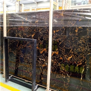 Chinese Vendome Noir Gold Marble Slab