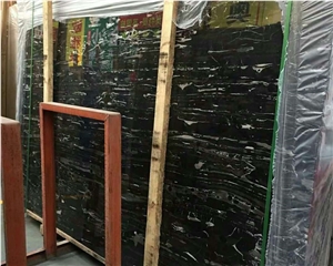 Chinese Wholesale Black Silver Dragon Marble Slab