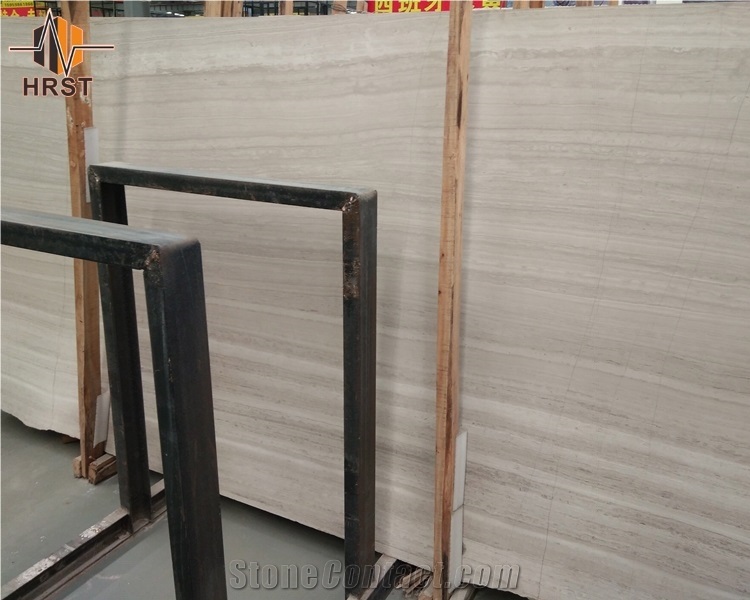 Chinese Wood Marble Serpeggiante White Marble Slab