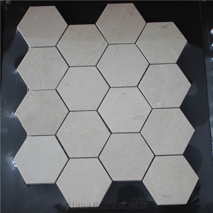 Crema Marfil Hexagon Marble Mosaic