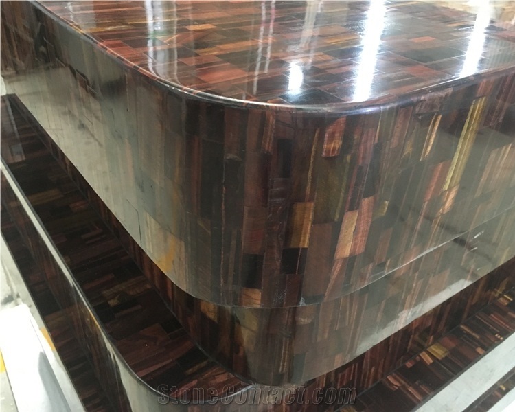 Gem Stone Synthetic Red Tiger Eye Countertop