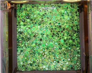 Green Agate Slab Backlit Wall Panel