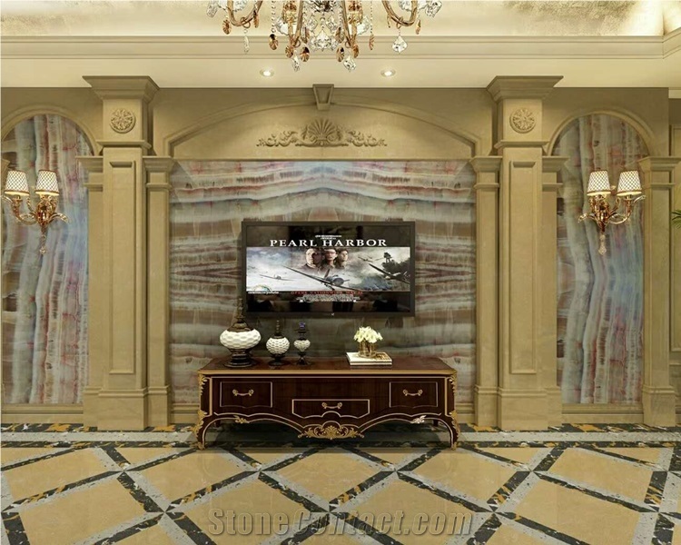 Grey Onyx Marble Slab Hotel House Decorative