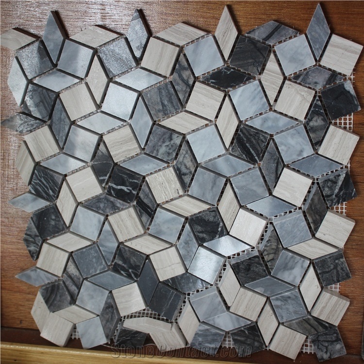 Hot Sale Rhombus Marble Mosaic Tile