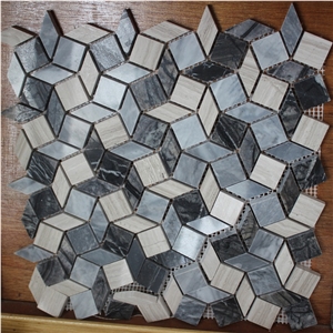 Hot Sale Rhombus Marble Mosaic Tile
