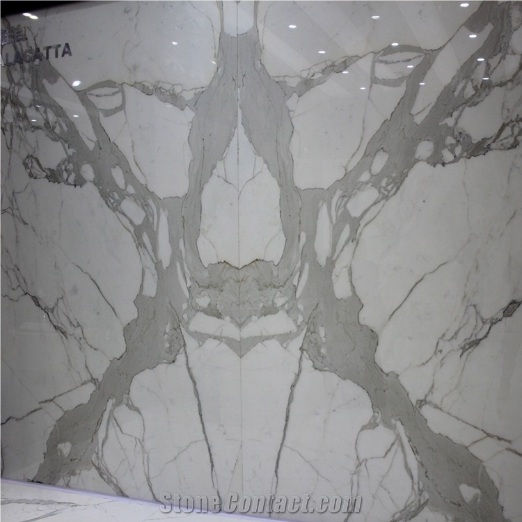 Italian Calacatta White Bookmatched Marble From China