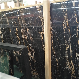 Italy Nero Portoro Marble Slab