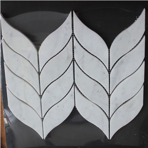 Leaf Shaped Mosaic Marble Tile Backsplash