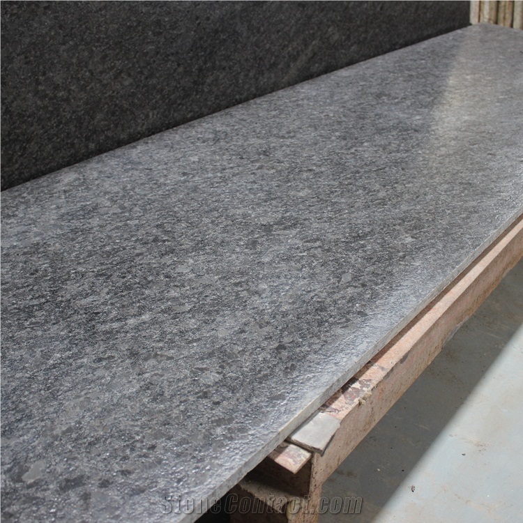 Leathered Finish Steel Grey Granite Countertops