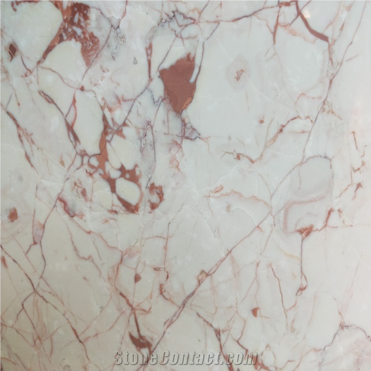 Natural Euphorbia Mili Marble with Red Veins