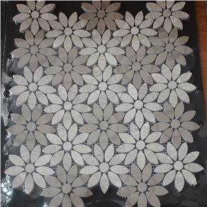 Natural Marble Flower Pattern Mosaic Tile