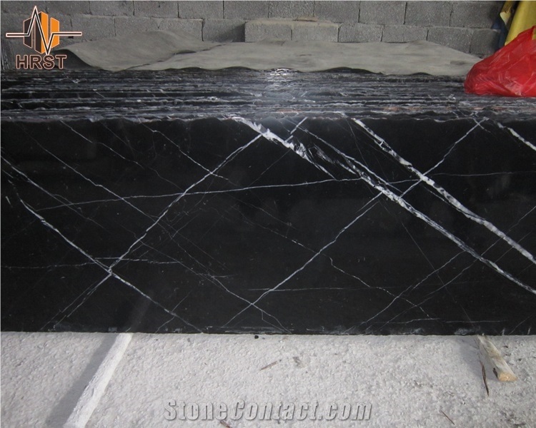 Natural Stone Belgium Black Marble for Floor