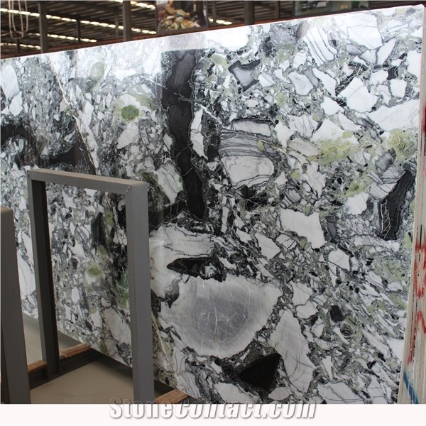 Natural White Beauty Marble Slab, Cold Jade Marble