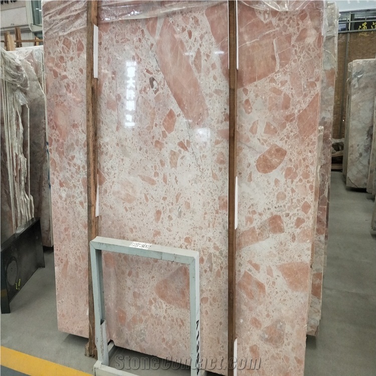 Orange Red Compress Marble Wall Tile Price
