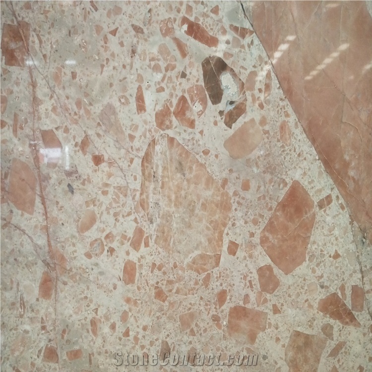Orange Red Compress Marble Wall Tile Price