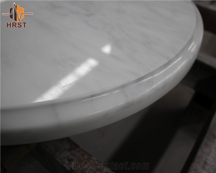 Round Oriental White Marble Table Top