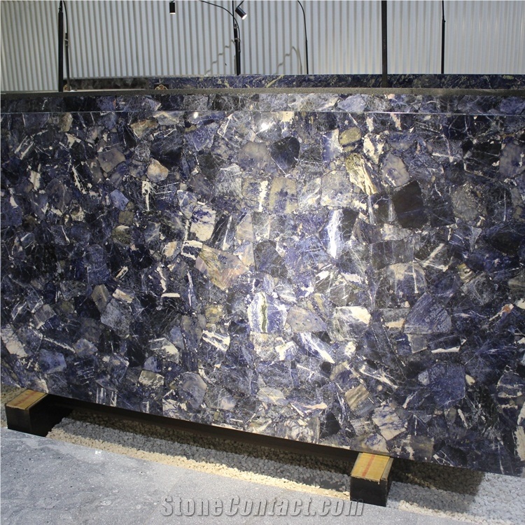 Synthetic Sodalite Blue Gemstone Slabs