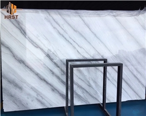 White Grey Veins Guangxi Marble Slabs