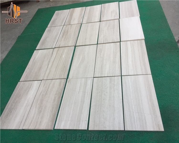 White Serpeggiante Wood Grain Marble Tiles
