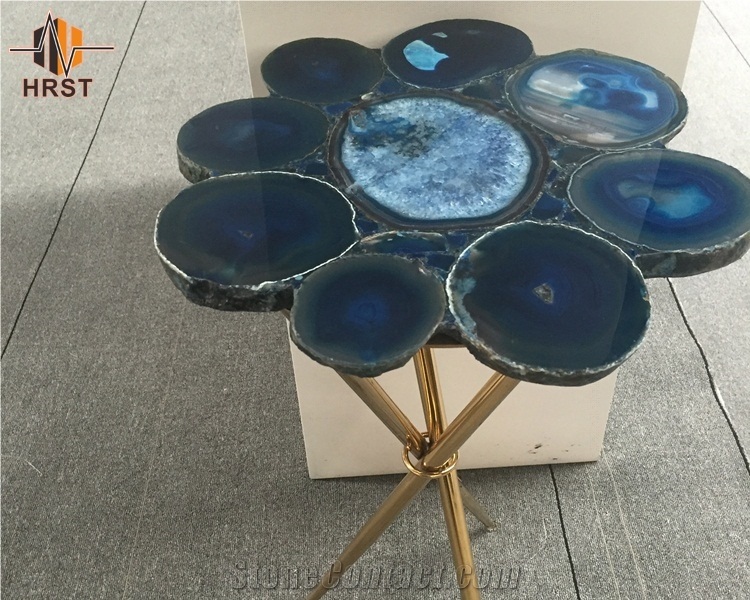 Wholesale High Quality Blue Large Agate Stone Slab