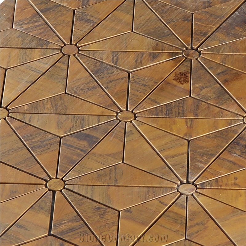 Bronze Copper Color Metal Mosaic Tiles