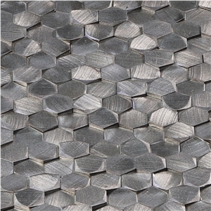 Metal Wall Decoration Silver Aluminum Mosaic