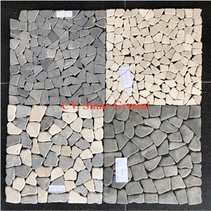 Square White Parquet Stone Linear Mosaic for Flooring