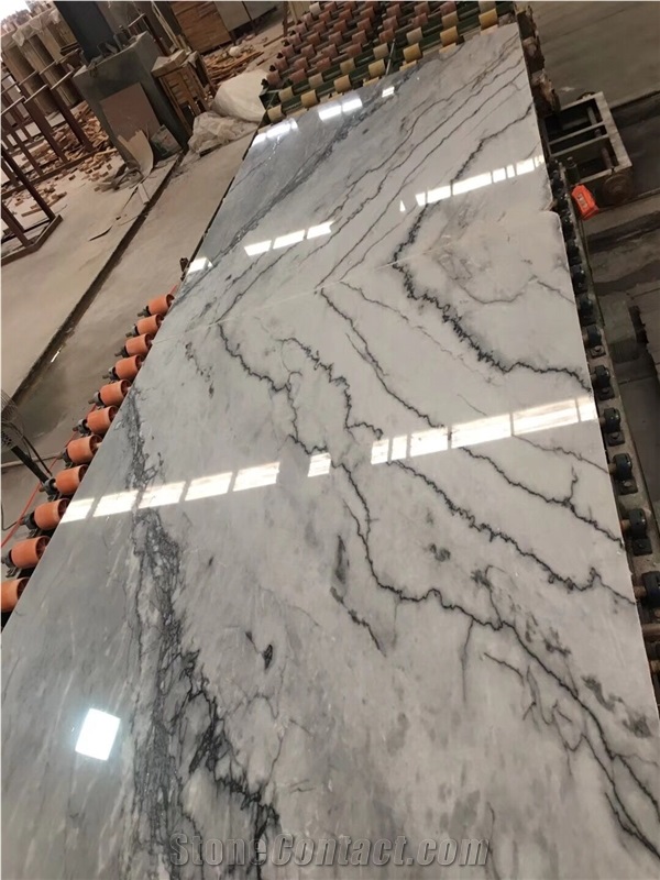 Cheap Polished Carrara Grey Marble Stone Slabs