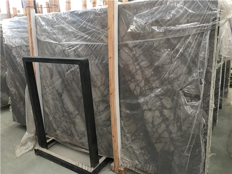 Cheap Polished London Wave Grey Marble Slabs