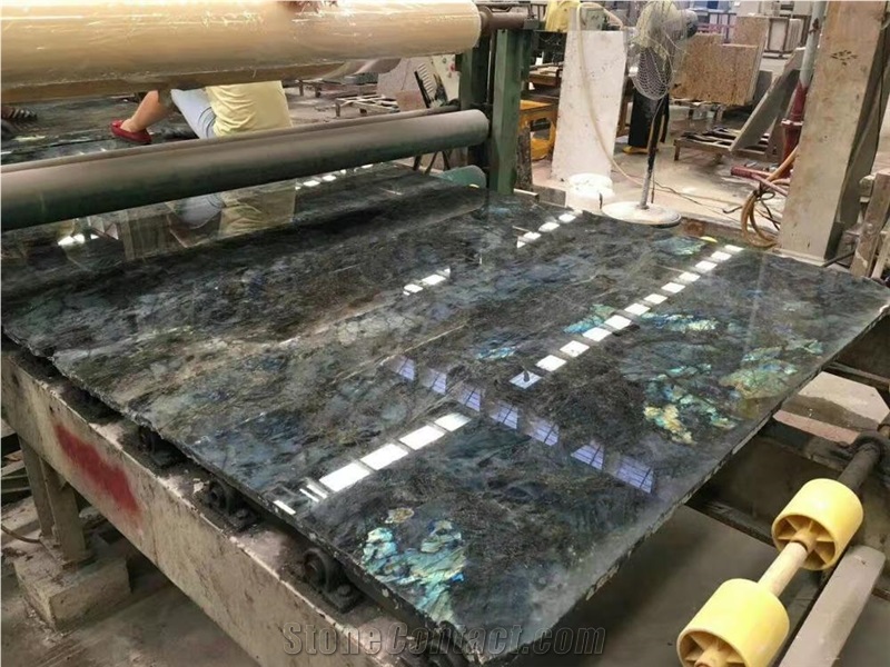 Elegant Blue Granite Labradorite Polished Slabs