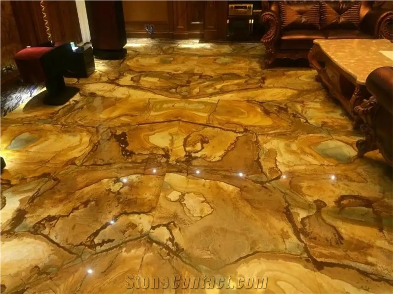 Interior Design Luxury Flamenco Gold Stone Slabs