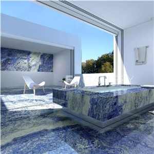 Polished Bolivian Blue Granite Flooring Slabs
