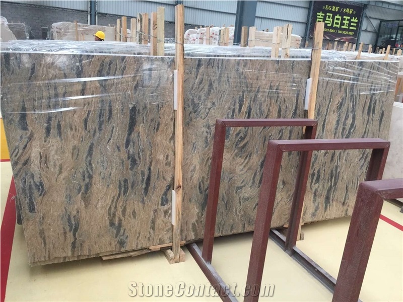 Polished China Forest Wood Marble Flooring Tiles