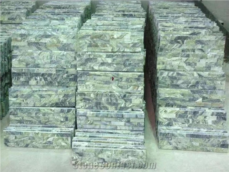Polished China Verde Jade Ming Green Marble Tiles