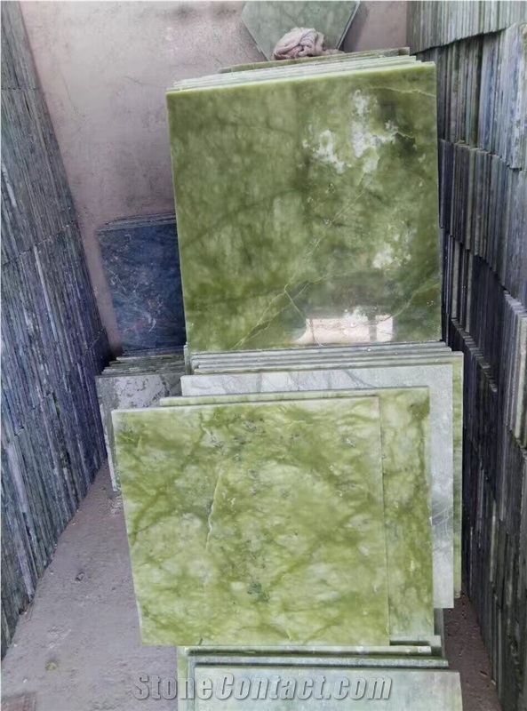 Polished Dandong Verde Green Marble Stone Slabs