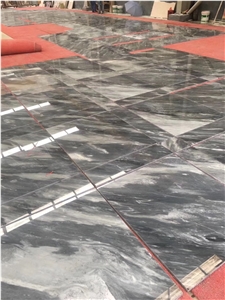 Polished Grey Bardiglio Nuvolato Marble Floor Tile
