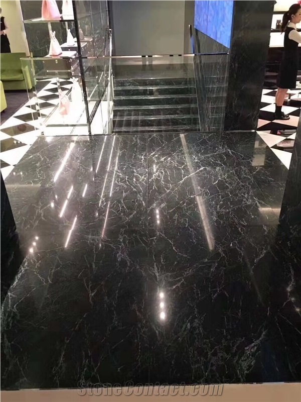 Polished Italy Green Verde Rameggiato Marble Slabs