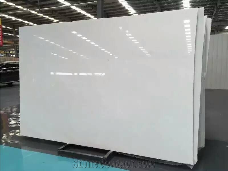 Polished Sichuan Pure White Marble Stone Slabs