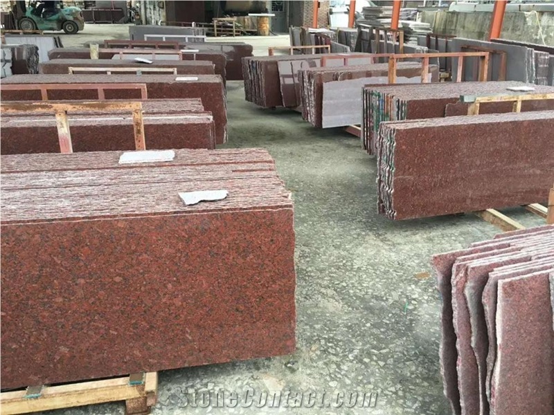 Polished Taj Red Granite Slabs
