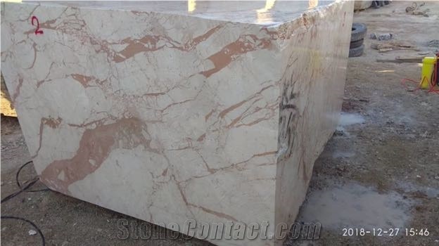 Camelia Beige Marble Block, Iran Beige Marble