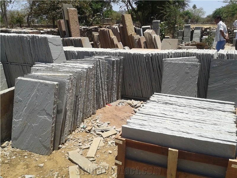 Kandla Grey Sandstone Paving Slabs And Tiles