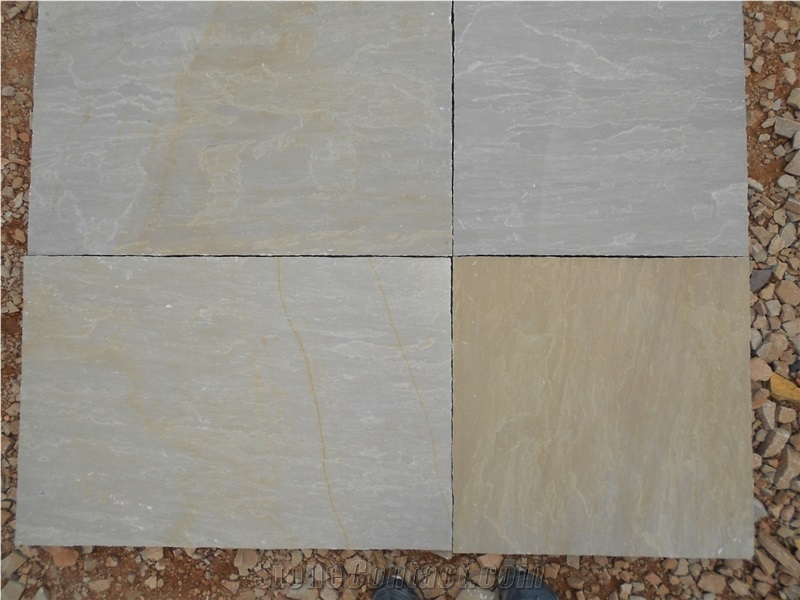 Raj Green Sandstone Paving Slabs & Tiles