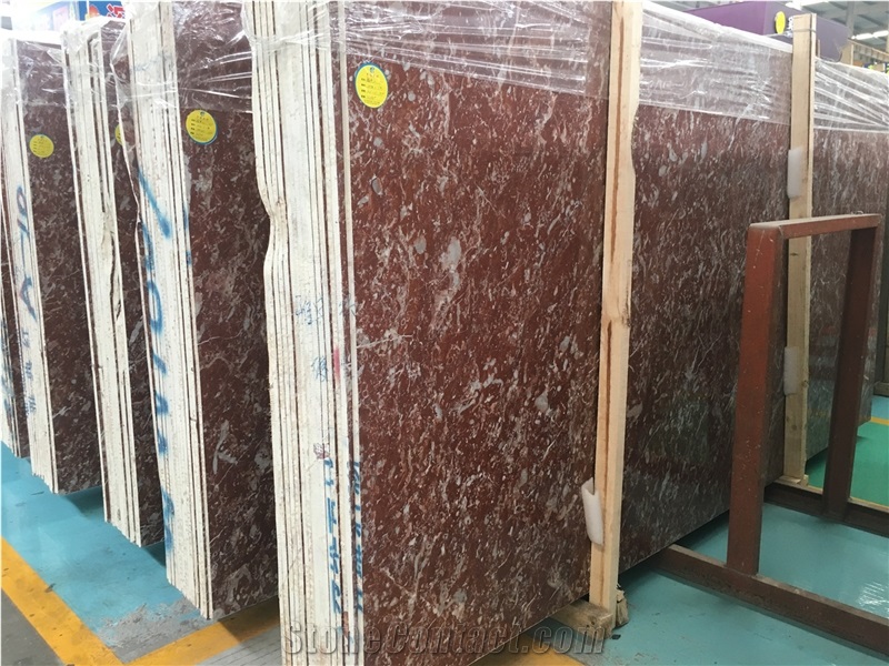 Cheap Polished Rose Red Marble Slabs Price