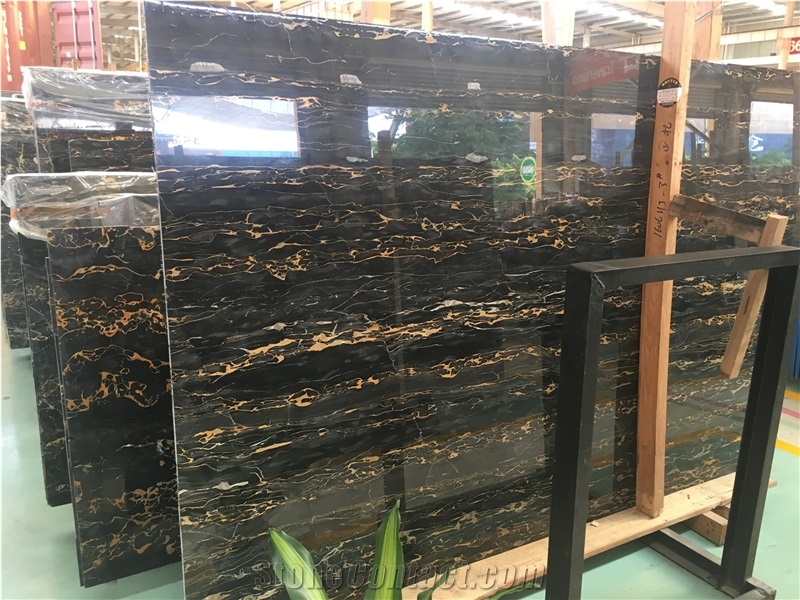 Italian Nero Portoro Marble Slab Tile Price