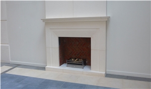 Branco Do Mar Limestone Fireplace